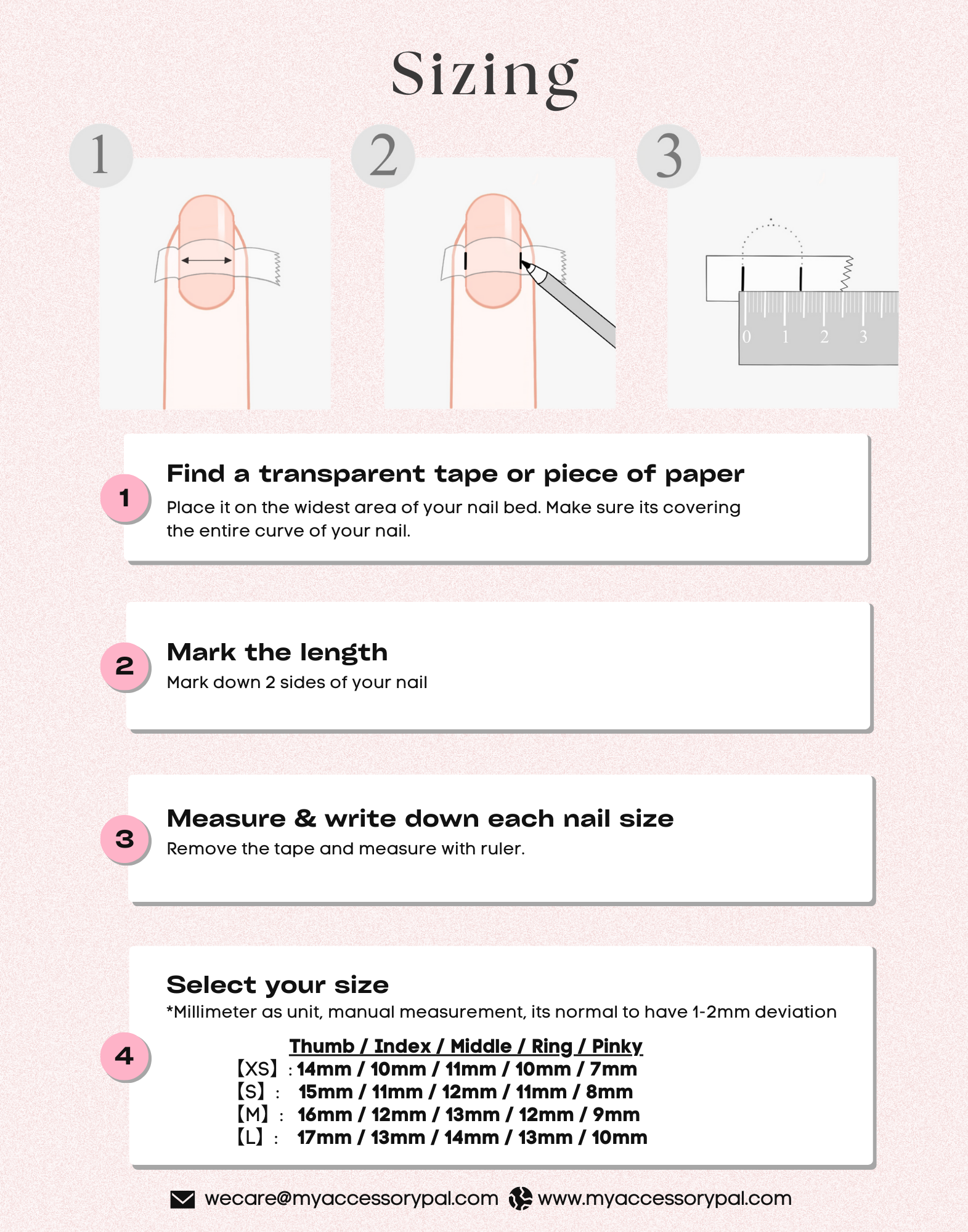 measure press on nails size